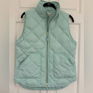 J. Crew light minty blue color quilted excursion vest